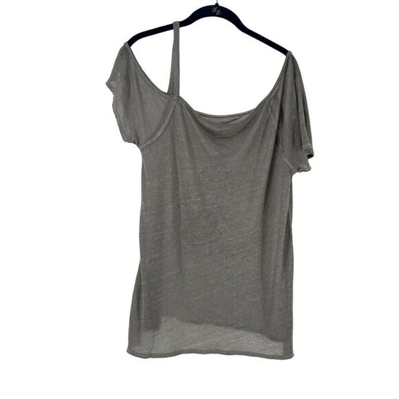 Lucky Brand T Shirt Boho Burnout Gray Cold Shoulder XS Mystic Visionary Pyramid - Picture 3 of 9